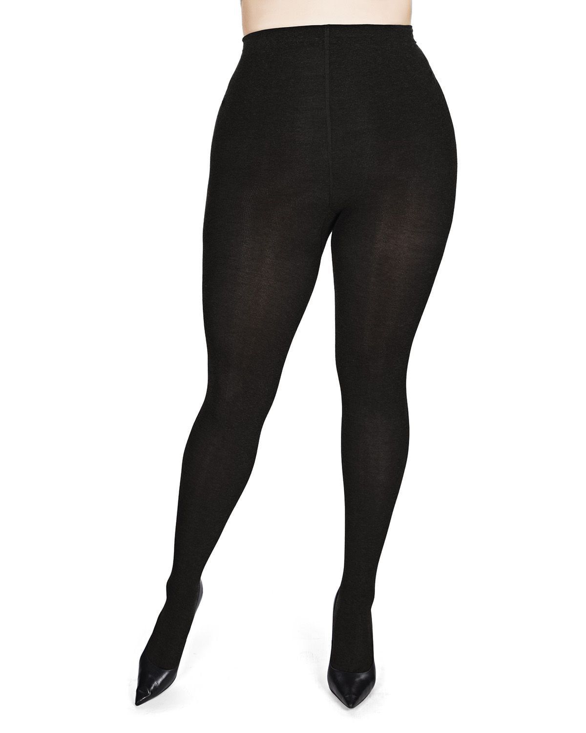 Brooklyn Flat Knit Cotton Blend Sweater Tights, Black / Black, alternate image number 1
