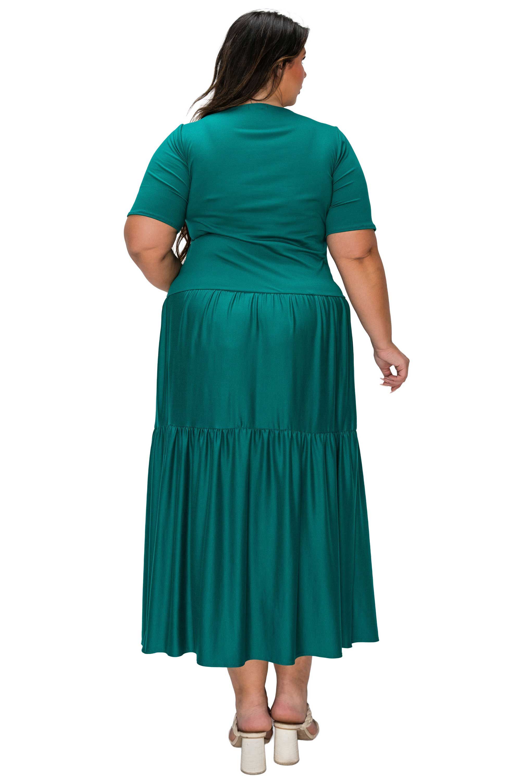 Jourdan Tiered Maxi Dress, Dark Green / Hunter Green, alternate image number 2