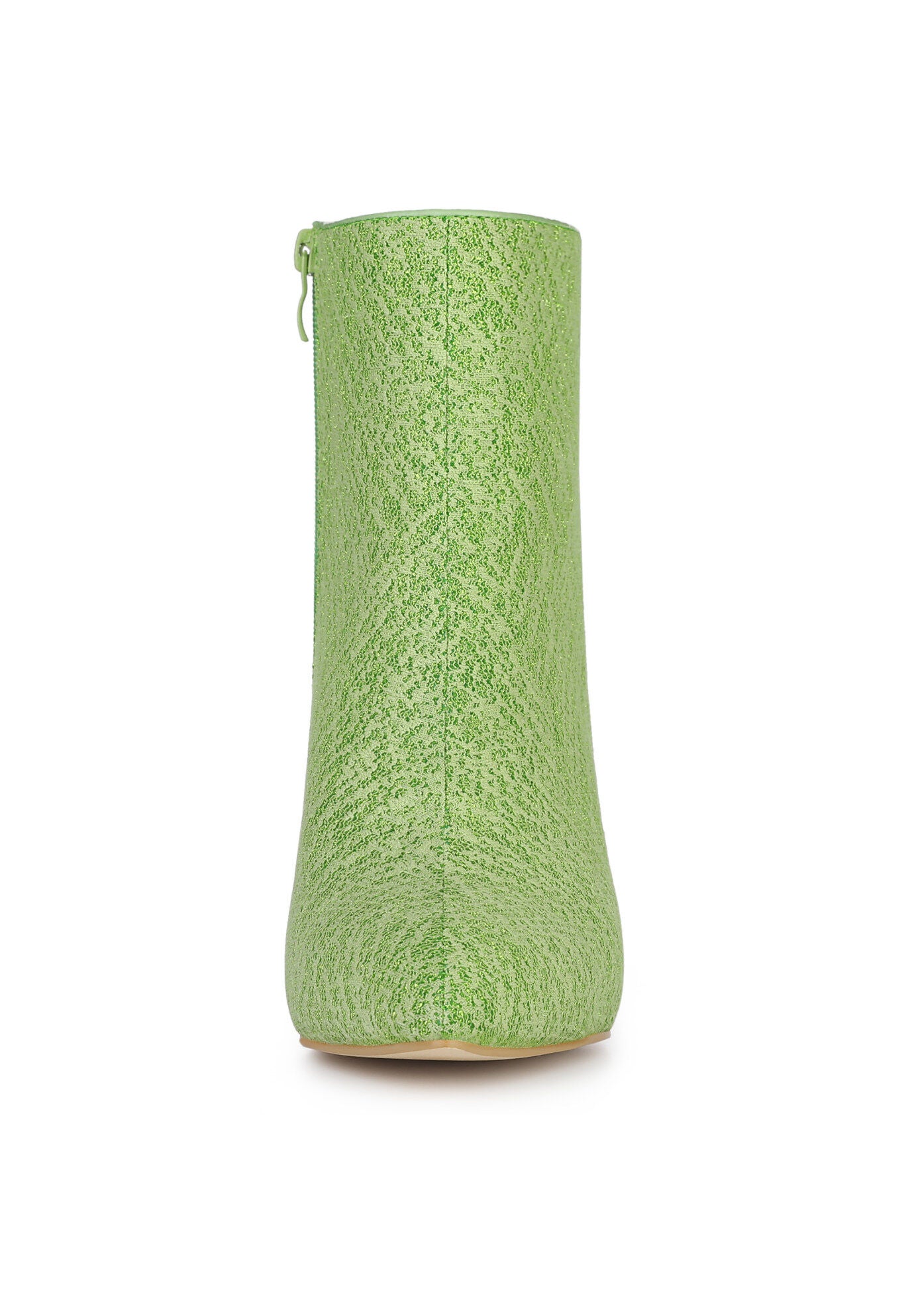 CLEAR BLOCK HEEL GLITTER PARTY BOOTS, Green / Sage Green, alternate image number 1