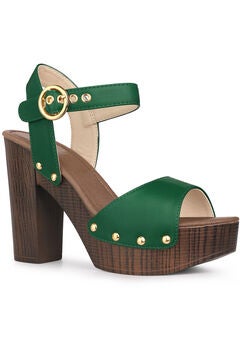Platform Heels Slingback Chunky High Heel Sandals