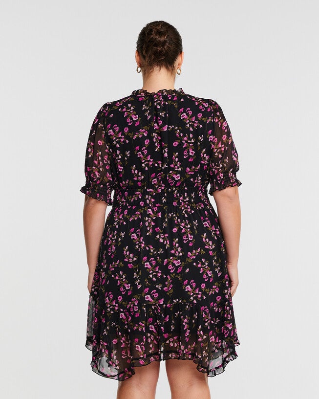 Tulip Garden Shirred Floral Mini Dress, , alternate image number null