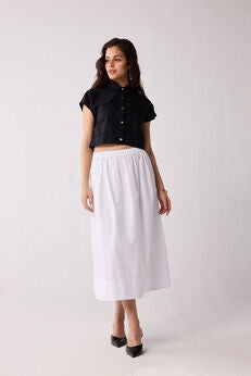 Oversized Crop Shirt in Black