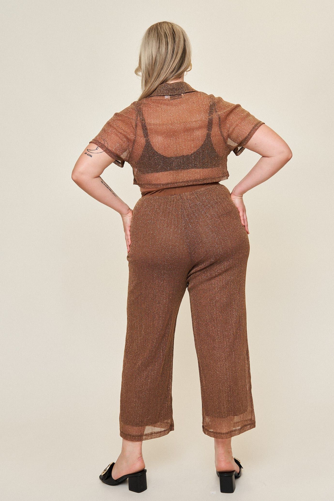 Arielle Pull-On Pant, Chocolate Holiday Mesh / Brown, alternate image number 3