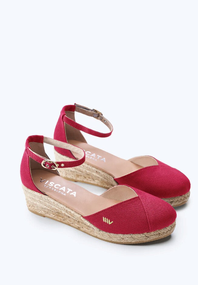 Formiga Canvas Espadrille Wedges, Cherry / Red, alternate image number 1