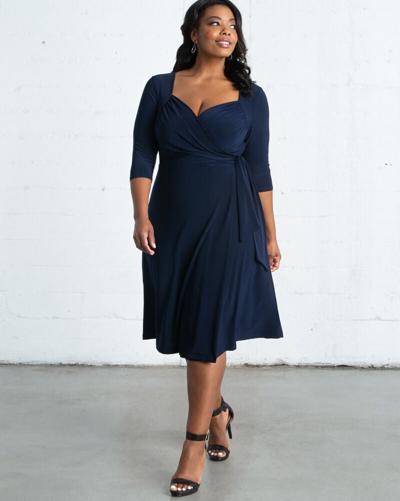 Sweetheart Knit Wrap Dress, , alternate image number 7