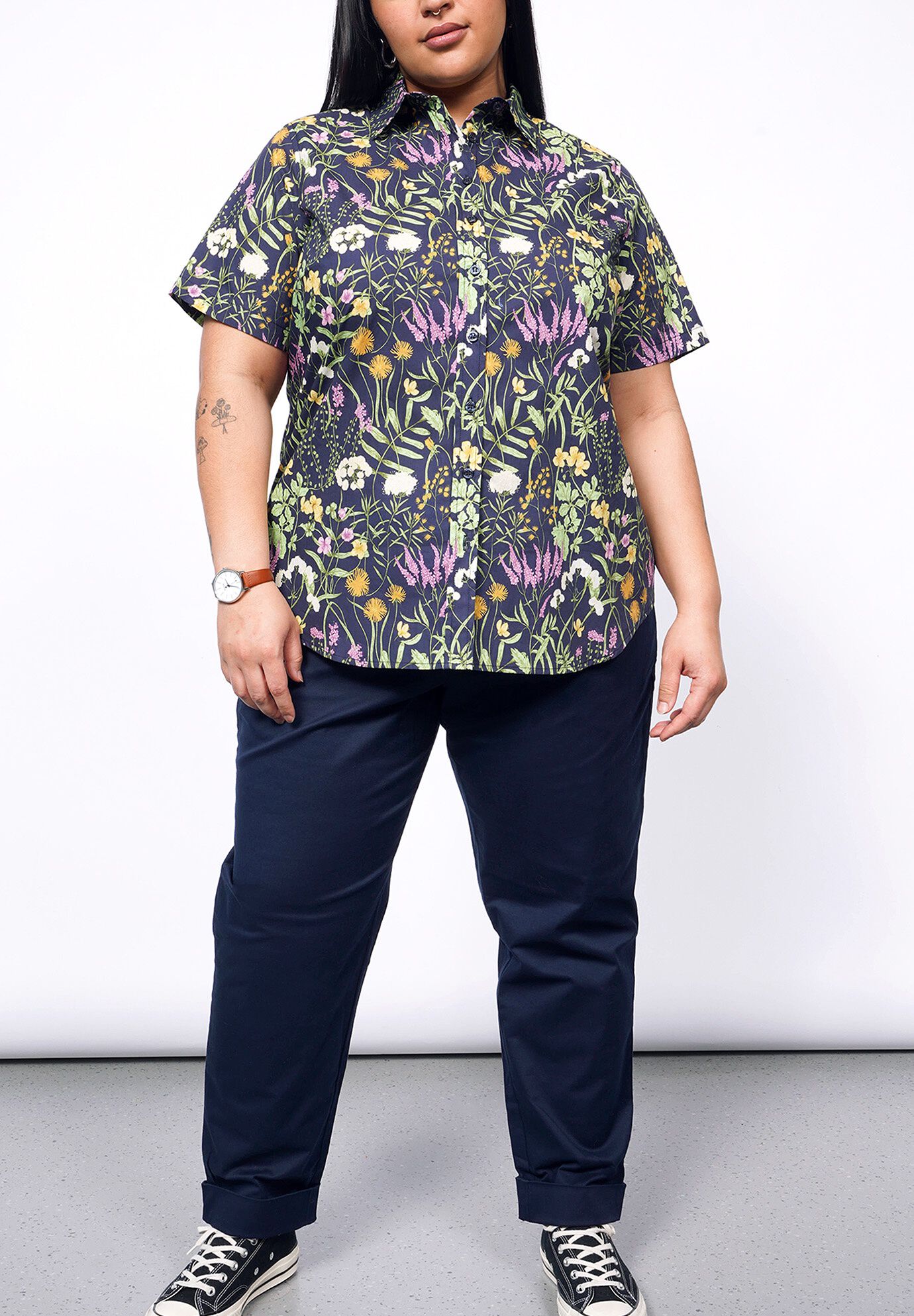 The Essential Button Up, MEADOW NAVYMULTI / Navy, alternate image number 4