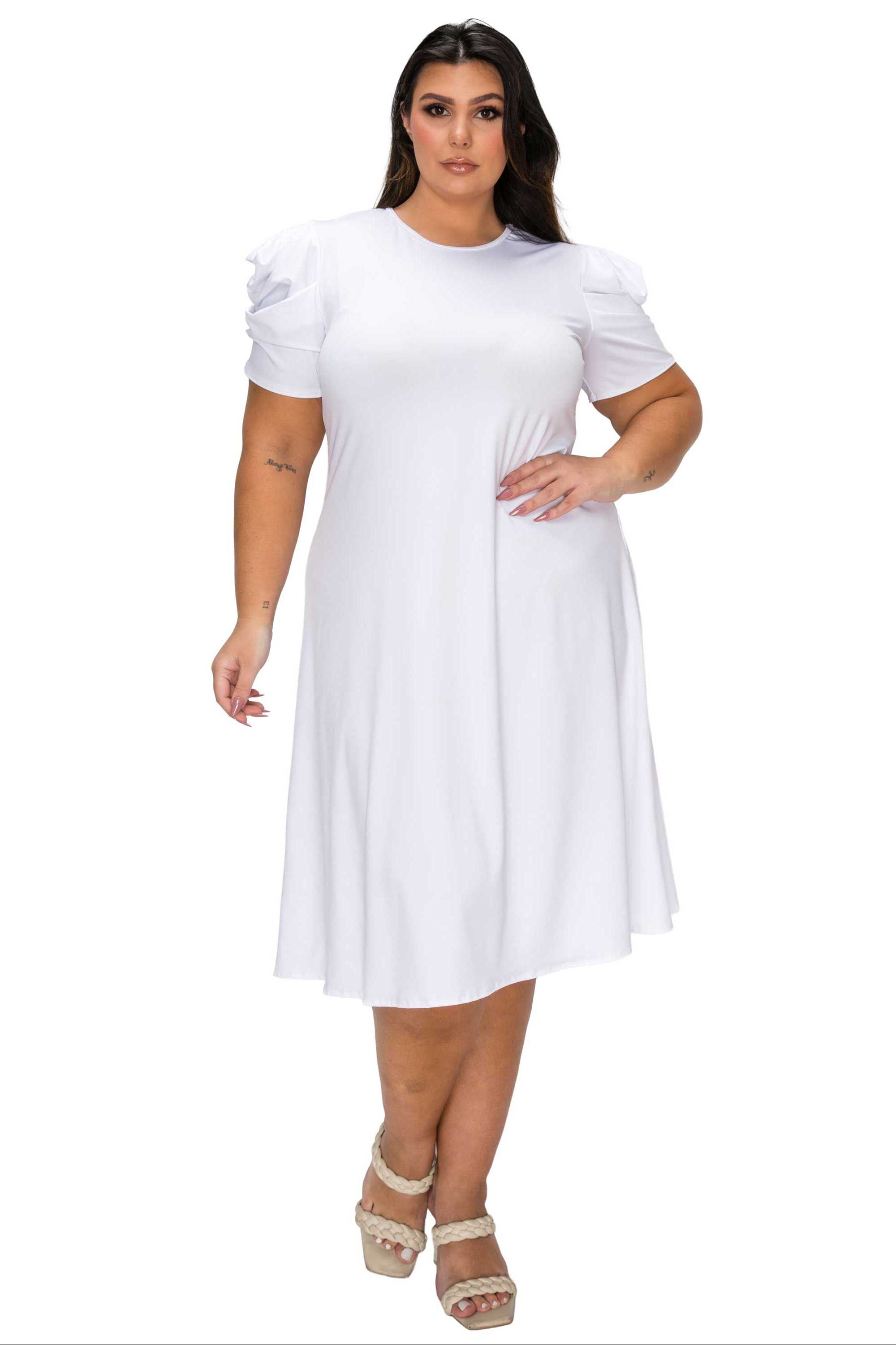 Aleyna Flare Dress, White / White, hi-res image number 0