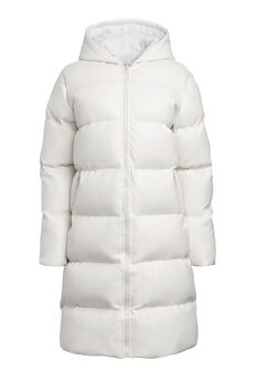 White Faux Leather Puffer Coat