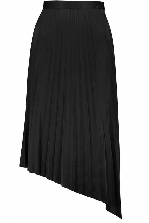 PLEATED MIDI SKIRT IN NOIR, Noir / Black, hi-res image number 0