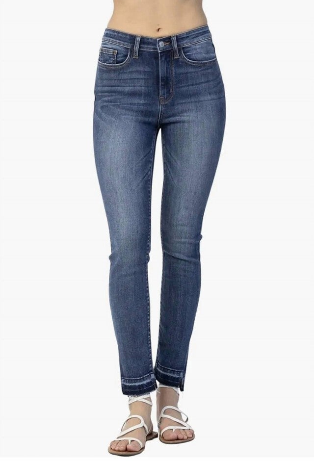 WINONA RELEASED HEM SIDE SLIT SKINNIES JEANS IN MEDIUM WASH, Medium Wash / Medium Wash, hi-res image number null