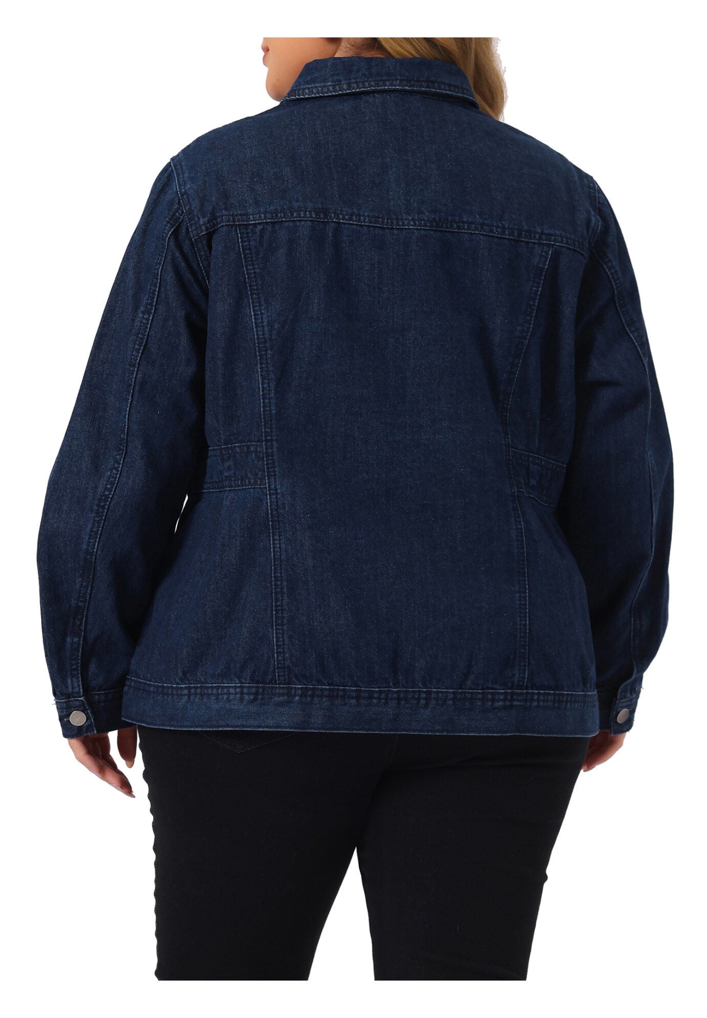 CLASSIC WASHED FRONT JEAN DENIM JACKET, Black Blue / Navy, alternate image number 3