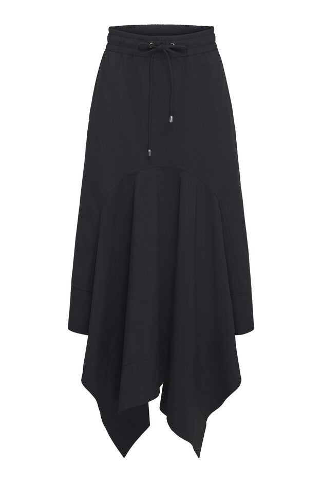 Handkerchief Midi Skirt, Black / Black, alternate image number 2