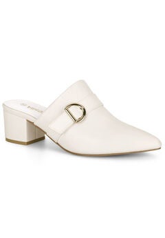 Pointed Toe Slip On Block Heel Sandals Mules