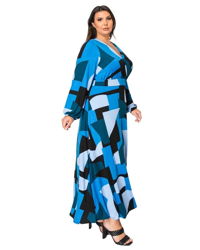BELLAIRE MAXI DRESS, Blue / Azure Blue, alternate image number 1