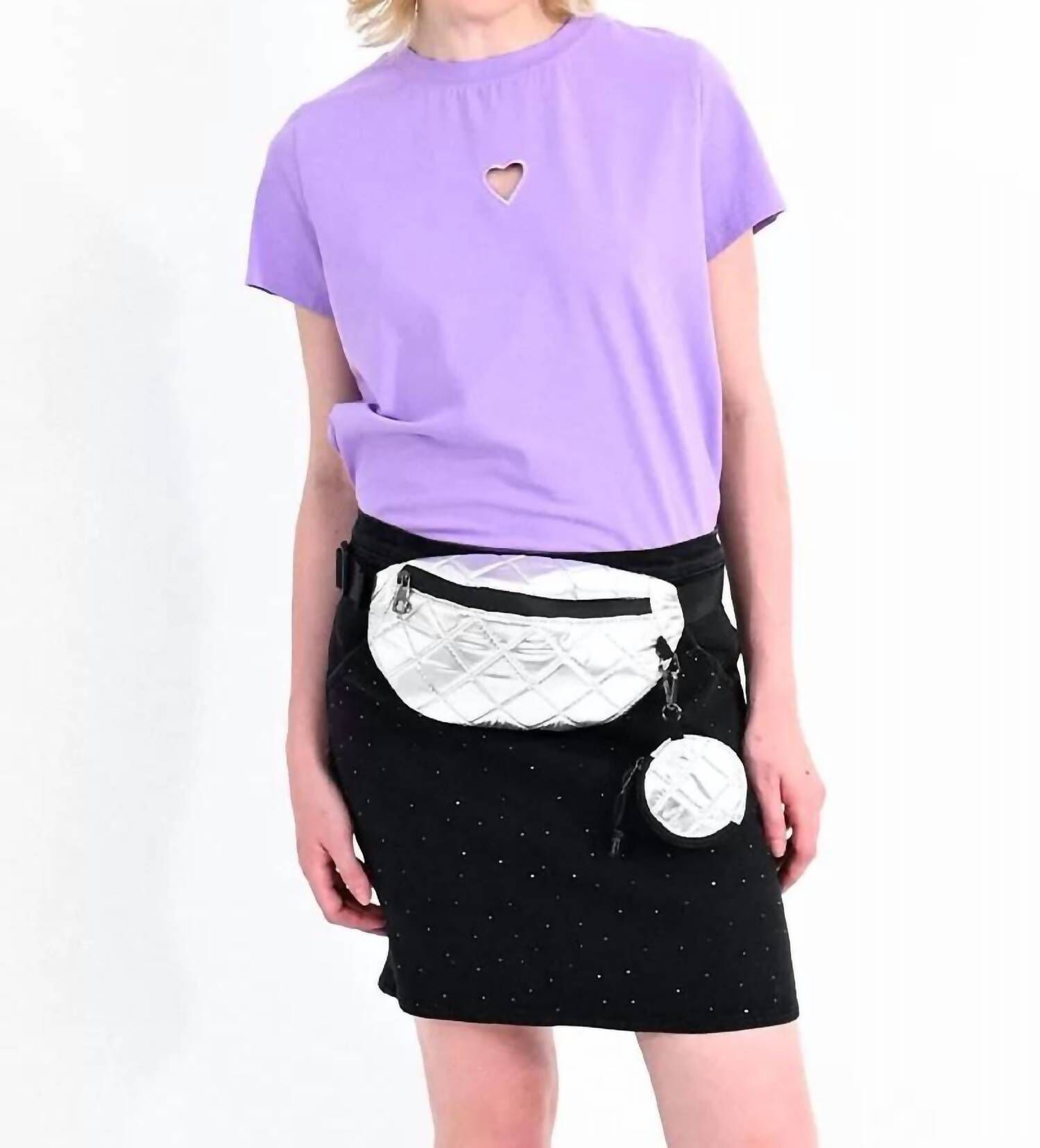 Crossbody/Belt Bag In Silver, Silver / Silver, hi-res image number 0