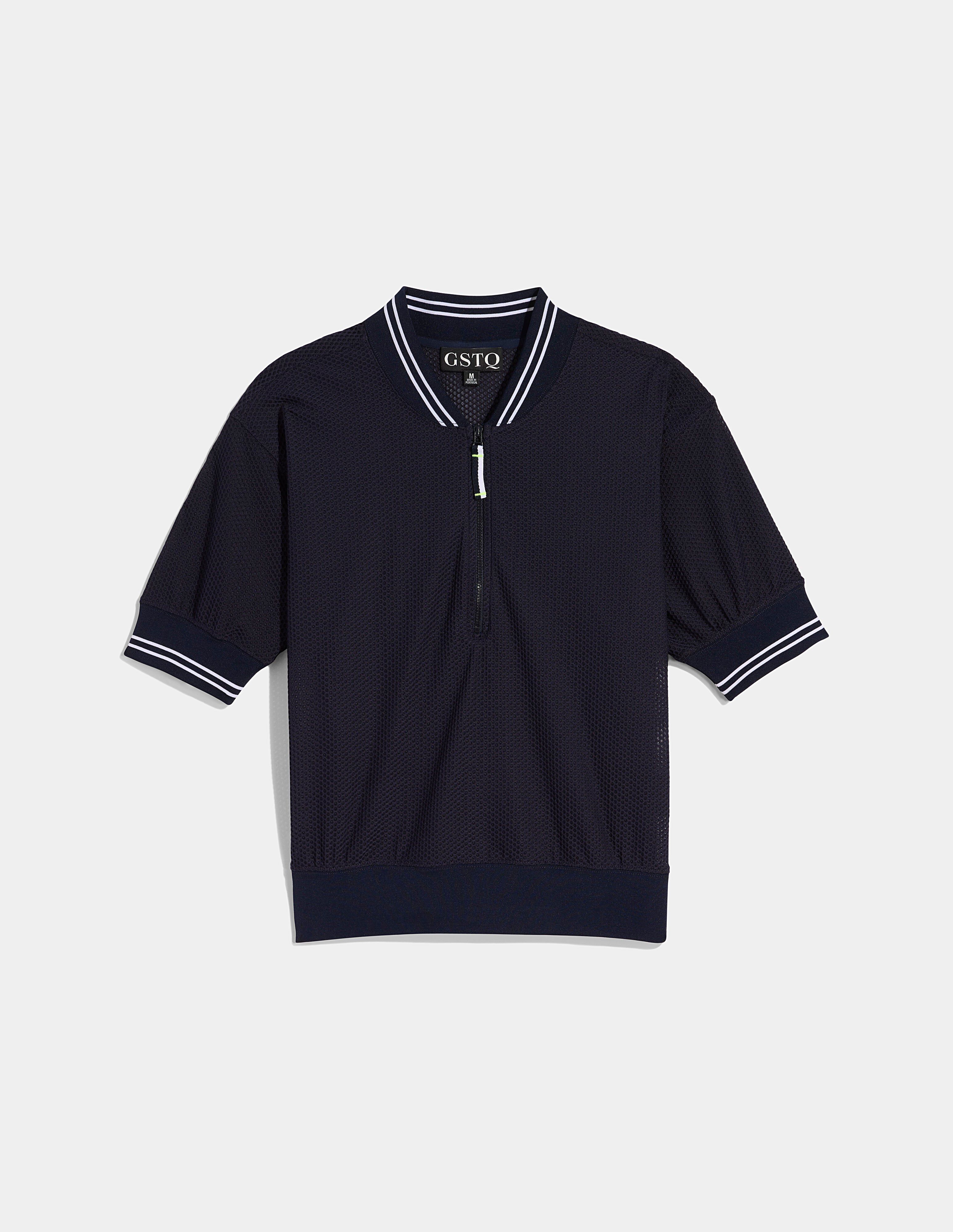 Mesh Zip-Front Top, Midnight / Navy, hi-res image number 0