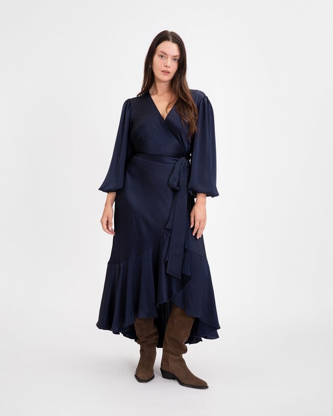 Long Sleeve Blaire Dress, Anthracite / Navy, alternate image number 1