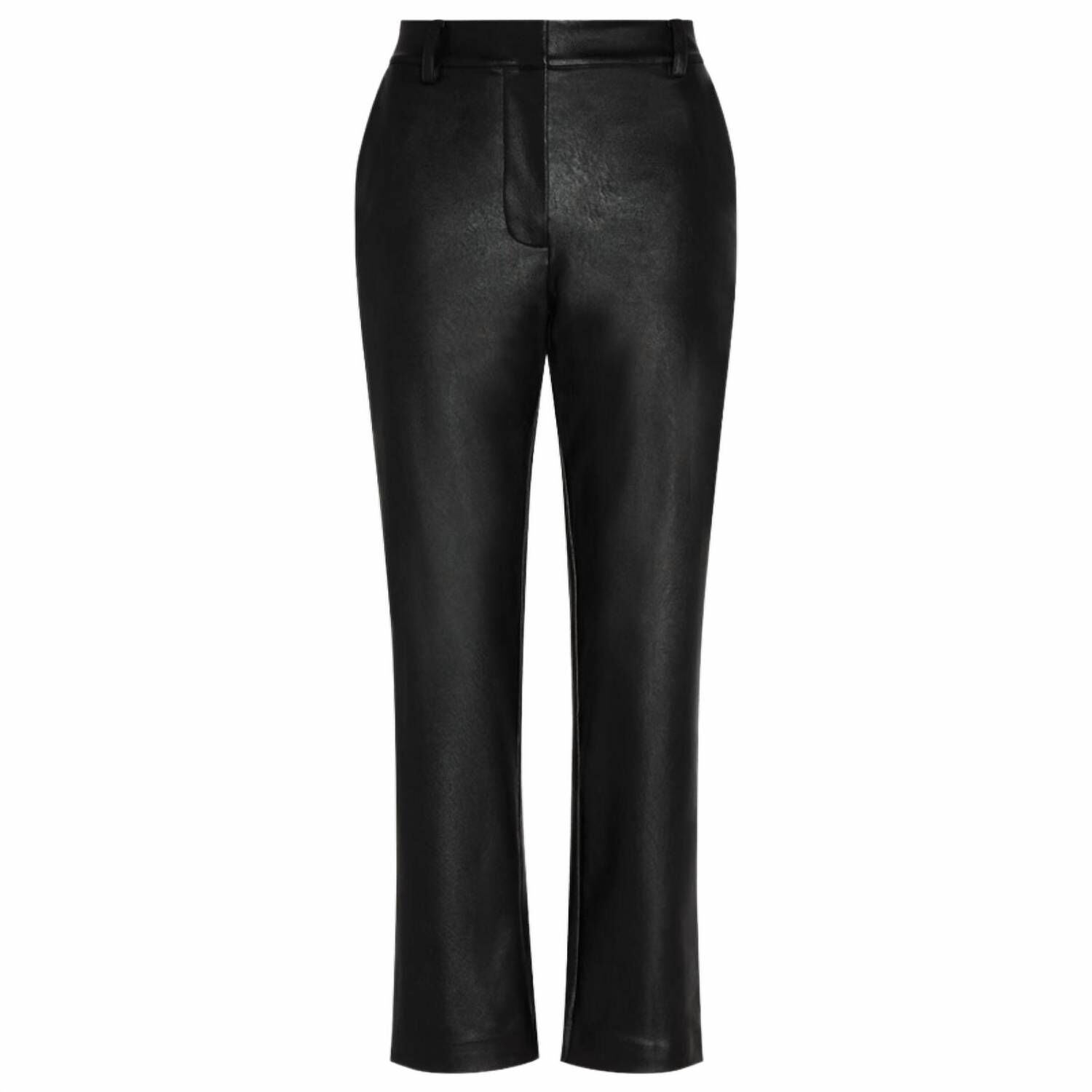Faux Leather Cropped Trousers In Black, , alternate image number 3