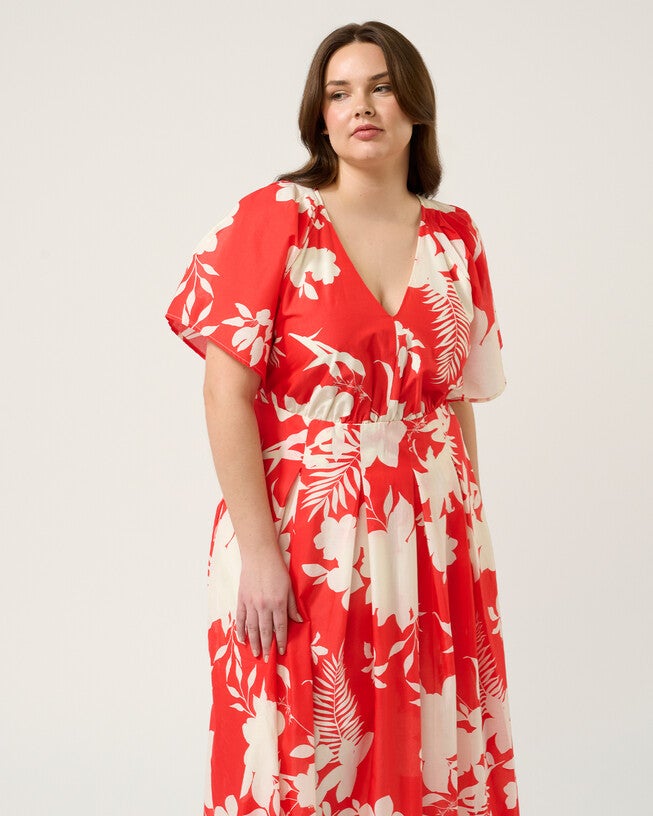 Solstice Dress, Poppy RedCream / Red, alternate image number 2