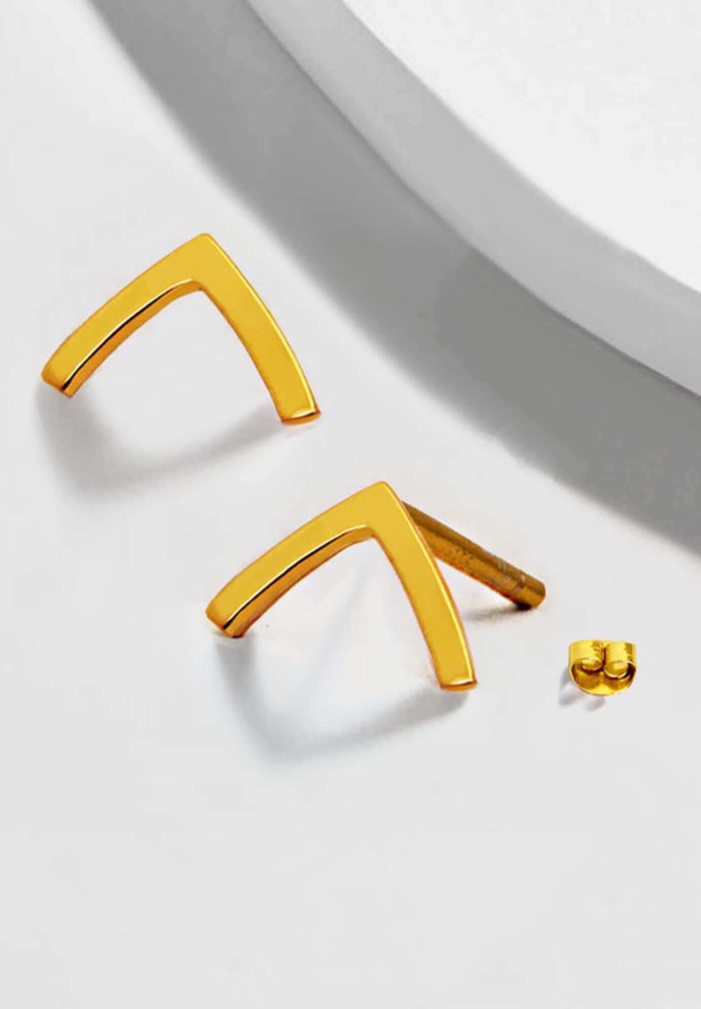 TRILL 2-Way Convertible Wishbone Studs, Gold / Gold, hi-res image number 0