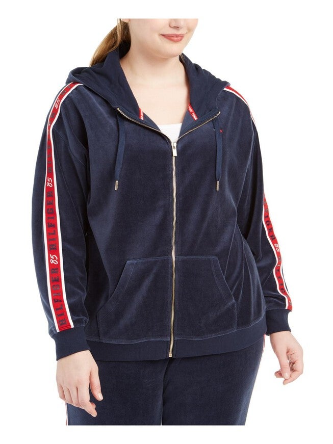 Tommy Hilfiger Women's Sport Plus Hoodie Fitness Sweatshirt Blue Size 0X, Blue / Navy, hi-res image number 0