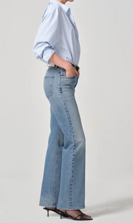 VIDIA MID RISE BOOTCUT JEANS, Saga / Azure Blue, alternate image number 1