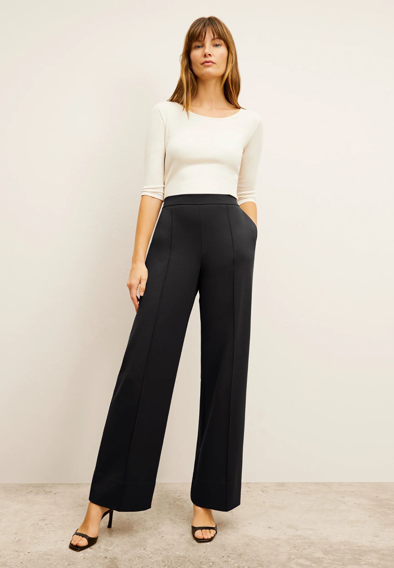 Soyoung T-Shirt - Ribbed Pima Cotton, Ivory / Ivory, hi-res image number 0