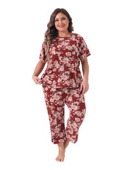 Short Sleeve Floral Print Lounge Set