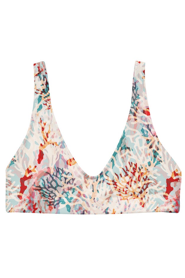 Coral Dream Recycled Bikini Top, Coral Dream / Ivory, hi-res image number 0