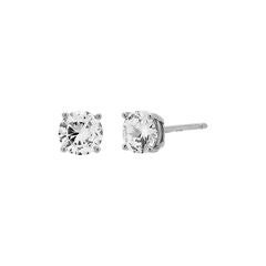 CZ Solitaire Stud Earring