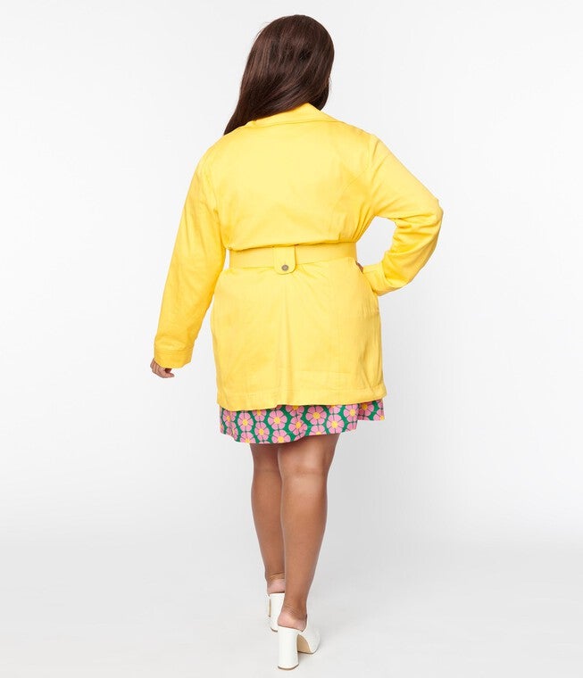 Smak Parlour Yellow Belted Trench Coat, , alternate image number 7