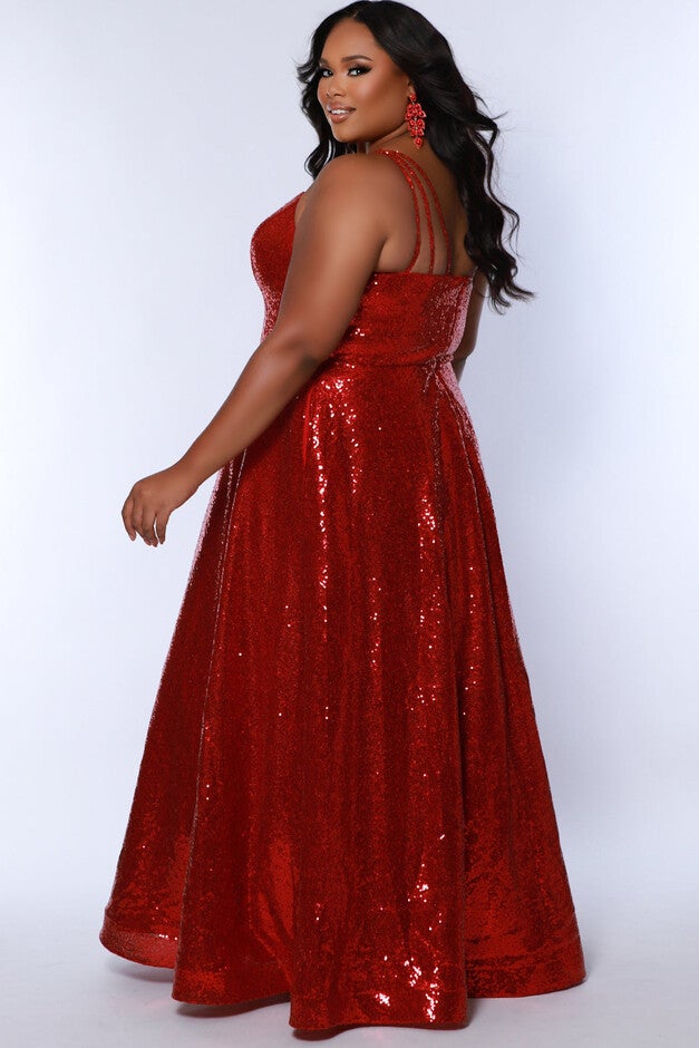 IT'S ALL IN THE ATTITUDE SEQUIN DRESS, Scarlet / Red, alternate image number null