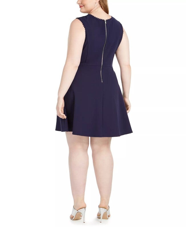 Speechless Women's Trendy Plus Size Lace-Trim A-Line Dress Blue Size 22, , alternate image number 2