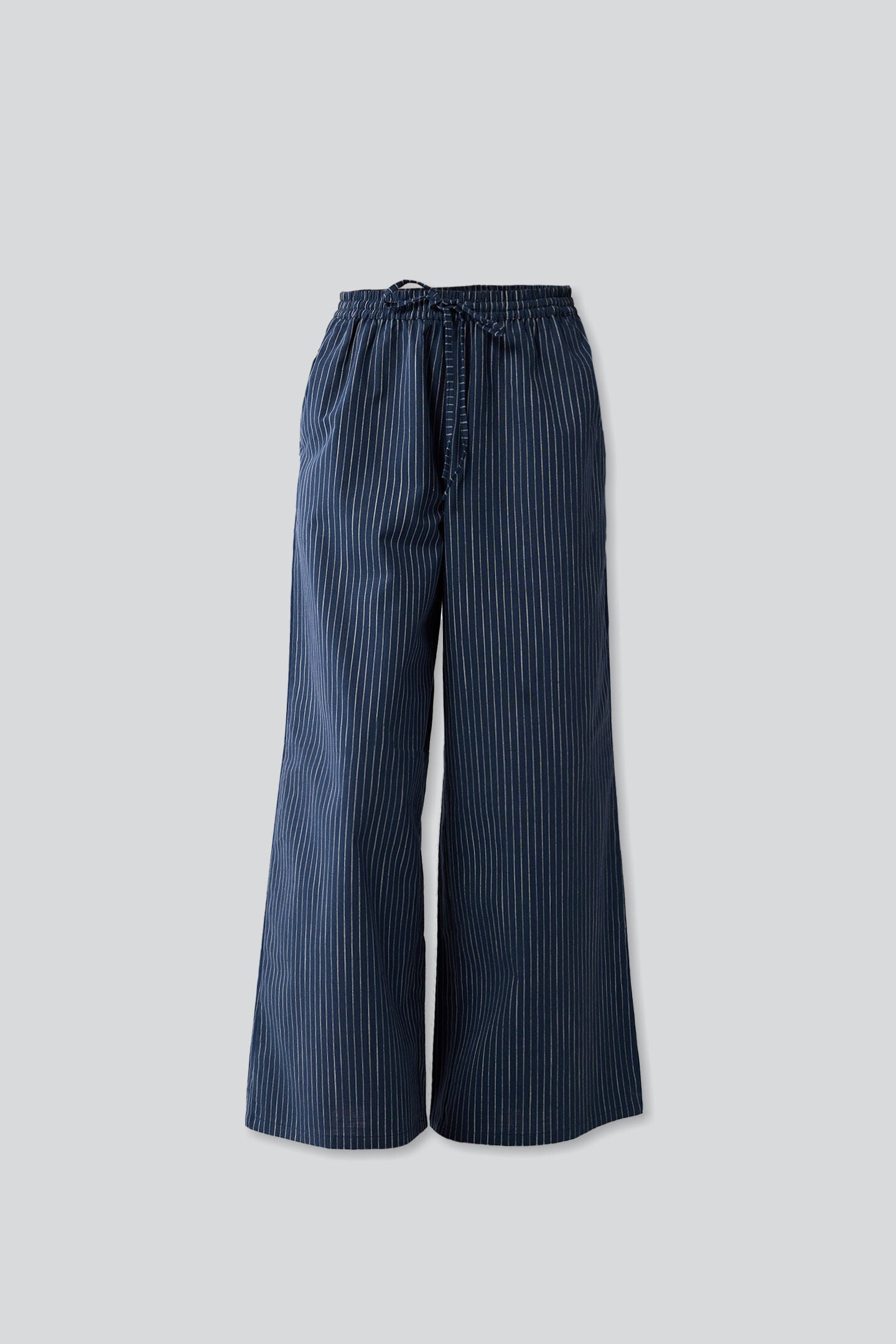Wide-leg Drawstring Pants with Navy and White Stripes in Blue, Twilight Tracks / Navy, alternate image number 5