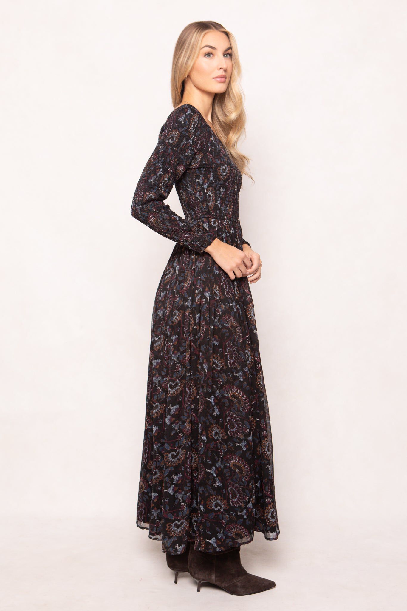 Mason Dress, Enchanted Floral / Black, alternate image number 1