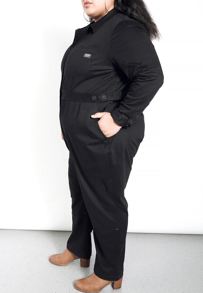 The Essential Long Sleeve High Waisted Coverall, BLACK / Black, alternate image number 1