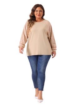 Long Sleeve Shimmer Glitter Sparkle Sequin Top