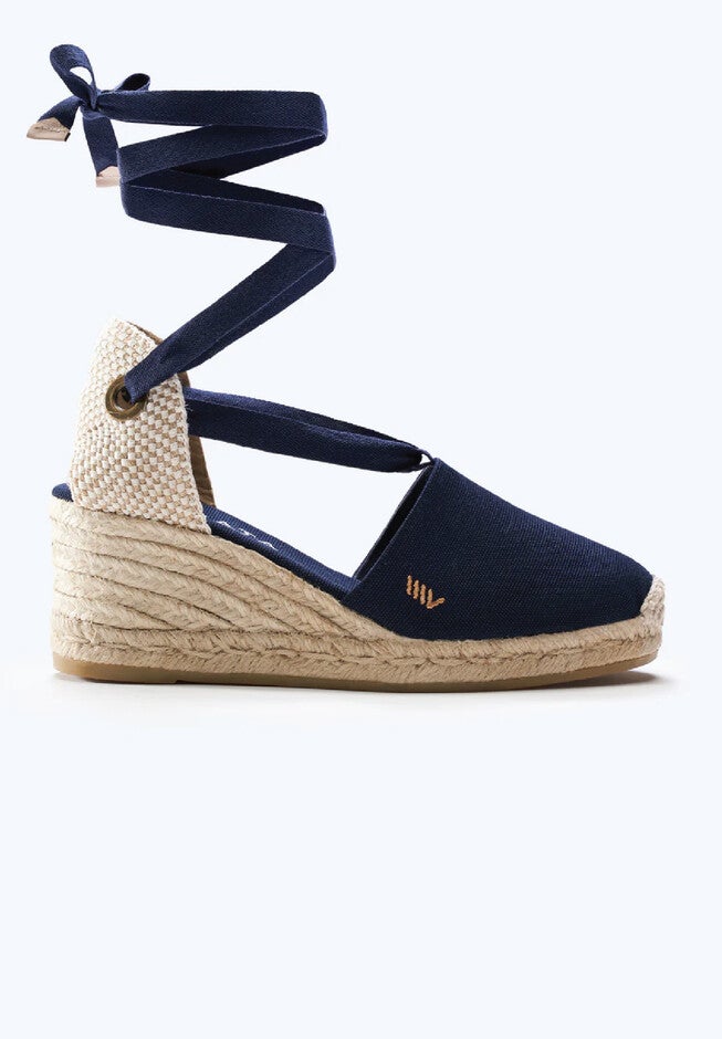Escala Canvas Espadrille Wedges, Navy / Navy, hi-res image number 0