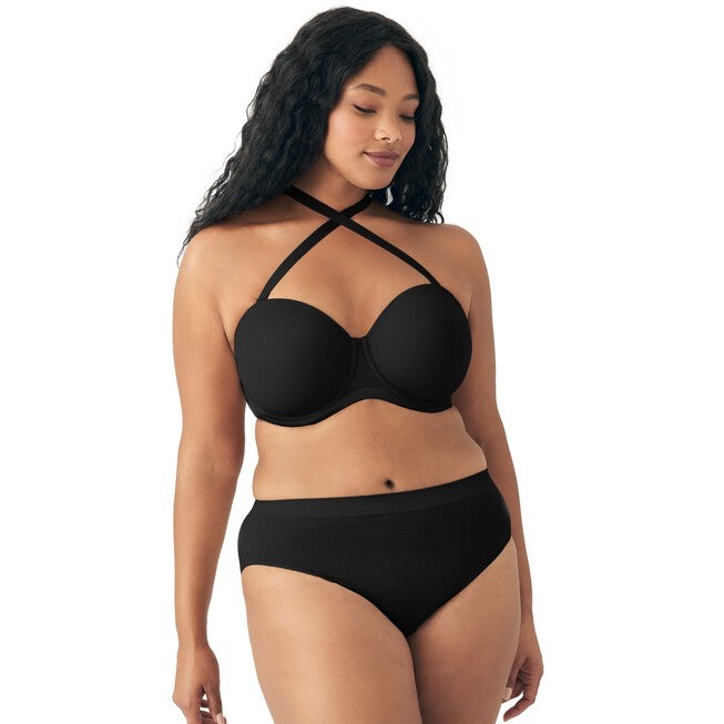 Red Carpet Strapless Underwire Bra, Black / Black, alternate image number 2