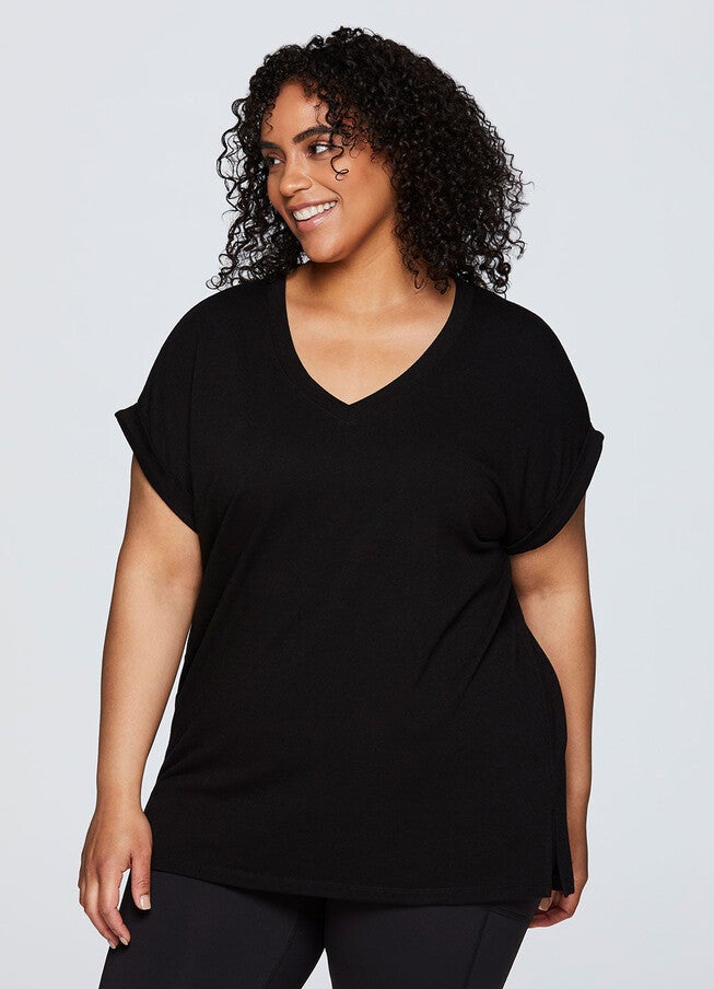 Plus Everyday V-Neck Tunic, Black / Black, hi-res image number null