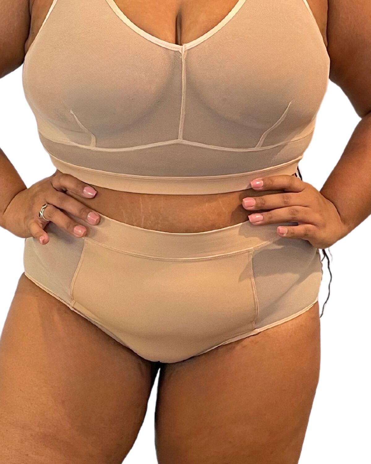 Nude Shade Smooth High Waisted Brief Panty, Honey / Ivory, hi-res image number 0