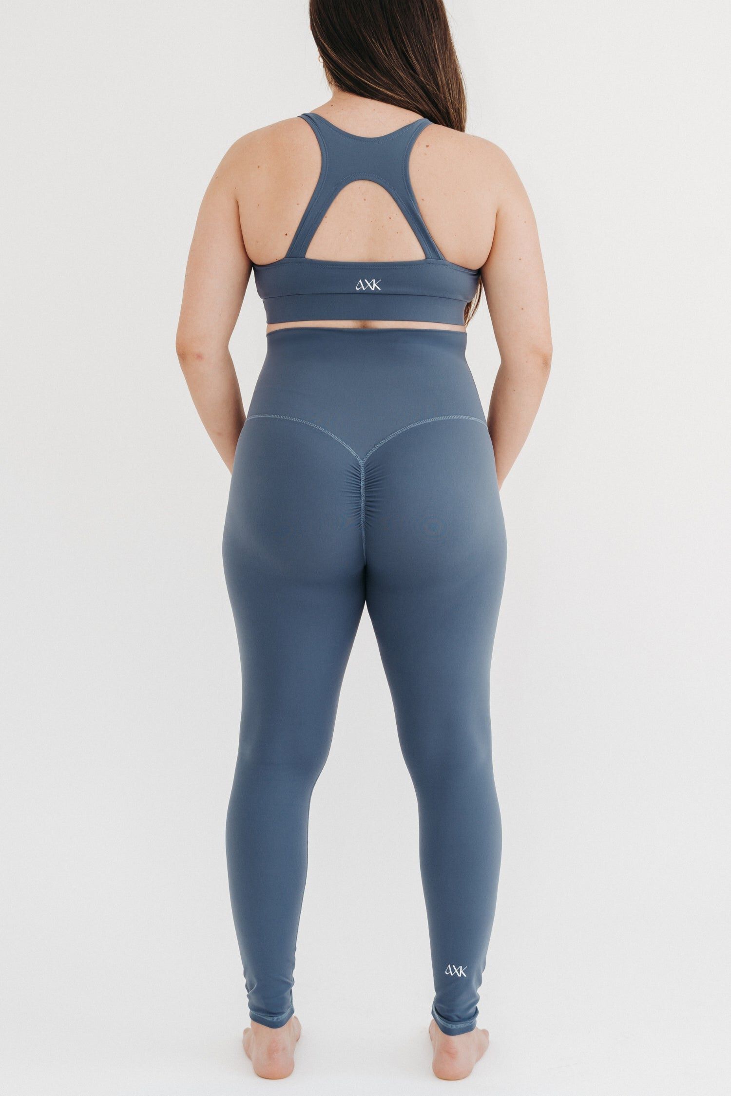 Women&#39;s Athletic Maternity Legging with Scrunched Butt Design and Supportive Belly Band, Blue / Azure Blue, alternate image number 2
