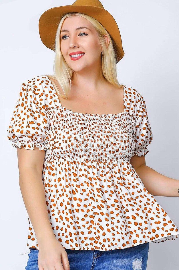 Zahara Smocked Puff Sleeve Top, Ivory / Ivory, hi-res image number 0