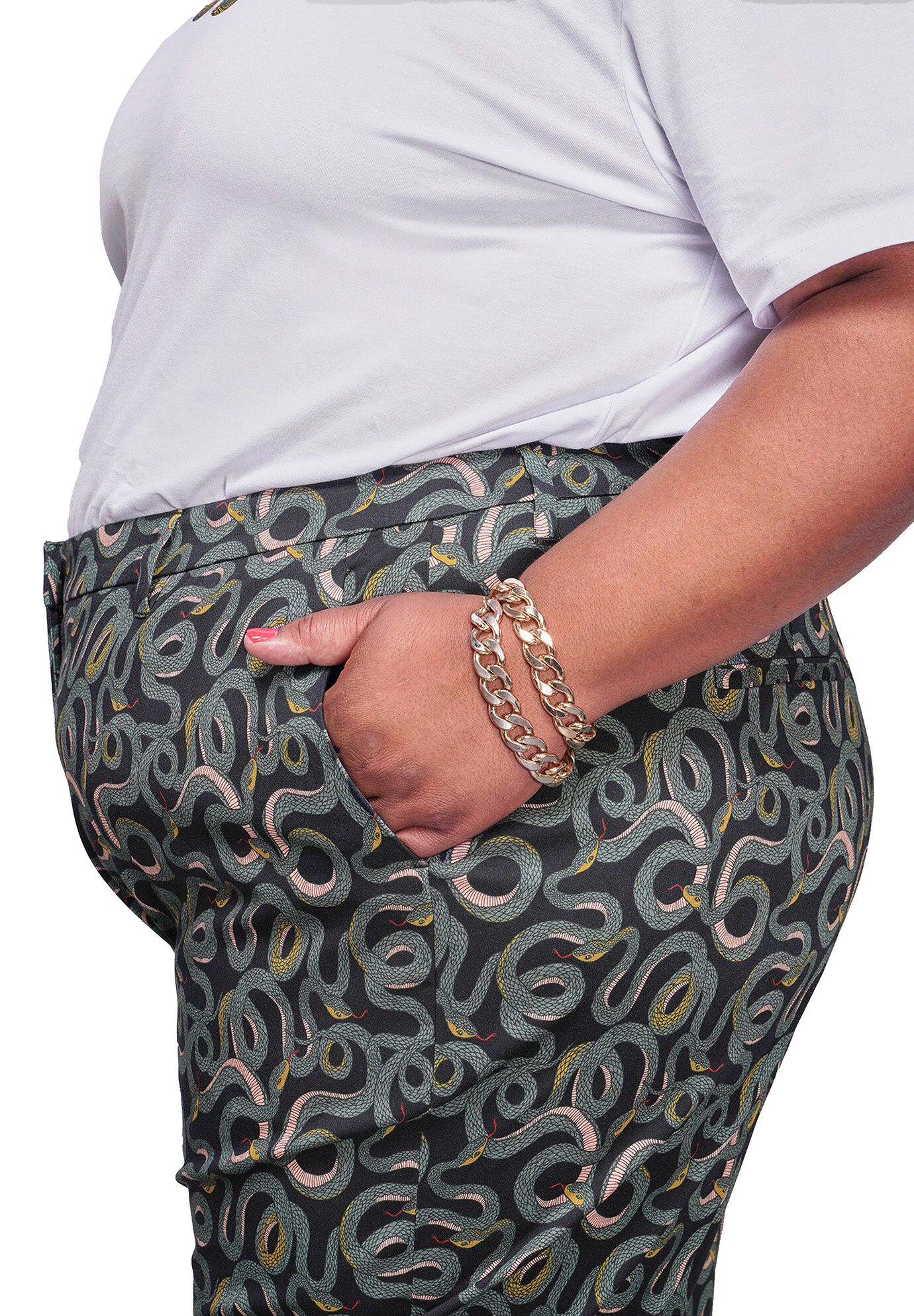 The Empower Slim Crop Pant, SERPENTINE BLACK / Black, alternate image number 3