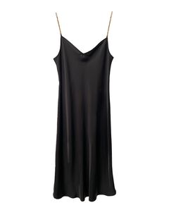 The Chain Strap Cabaret Slip Dress - Black