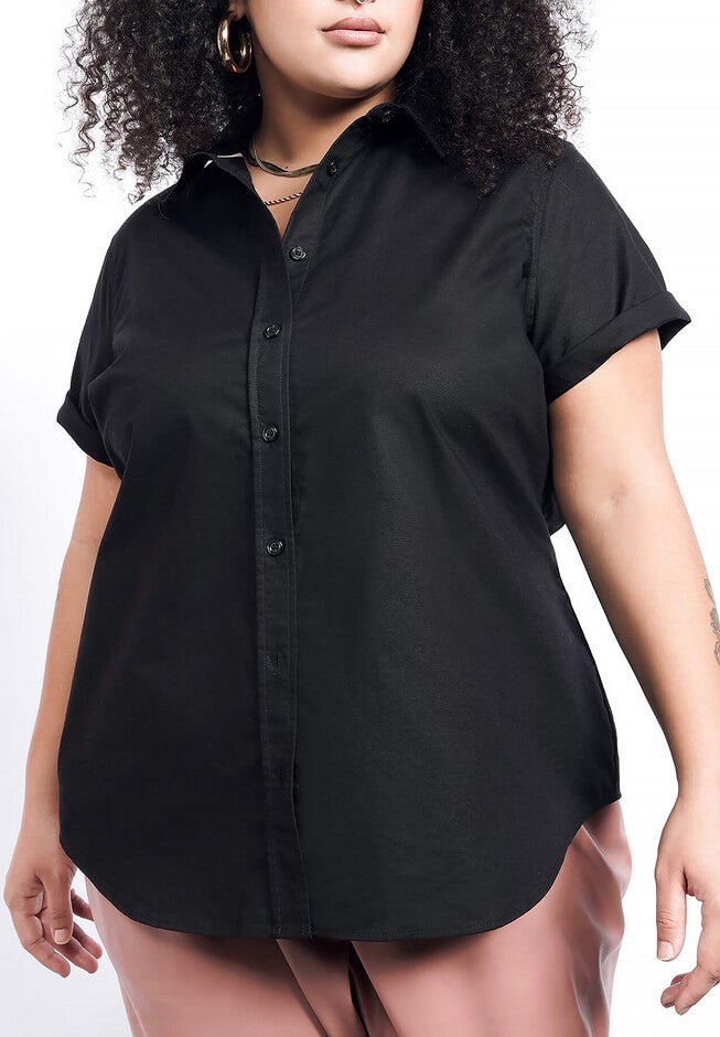 The Essential Oxford Button Up, BLACK / Black, hi-res image number 0