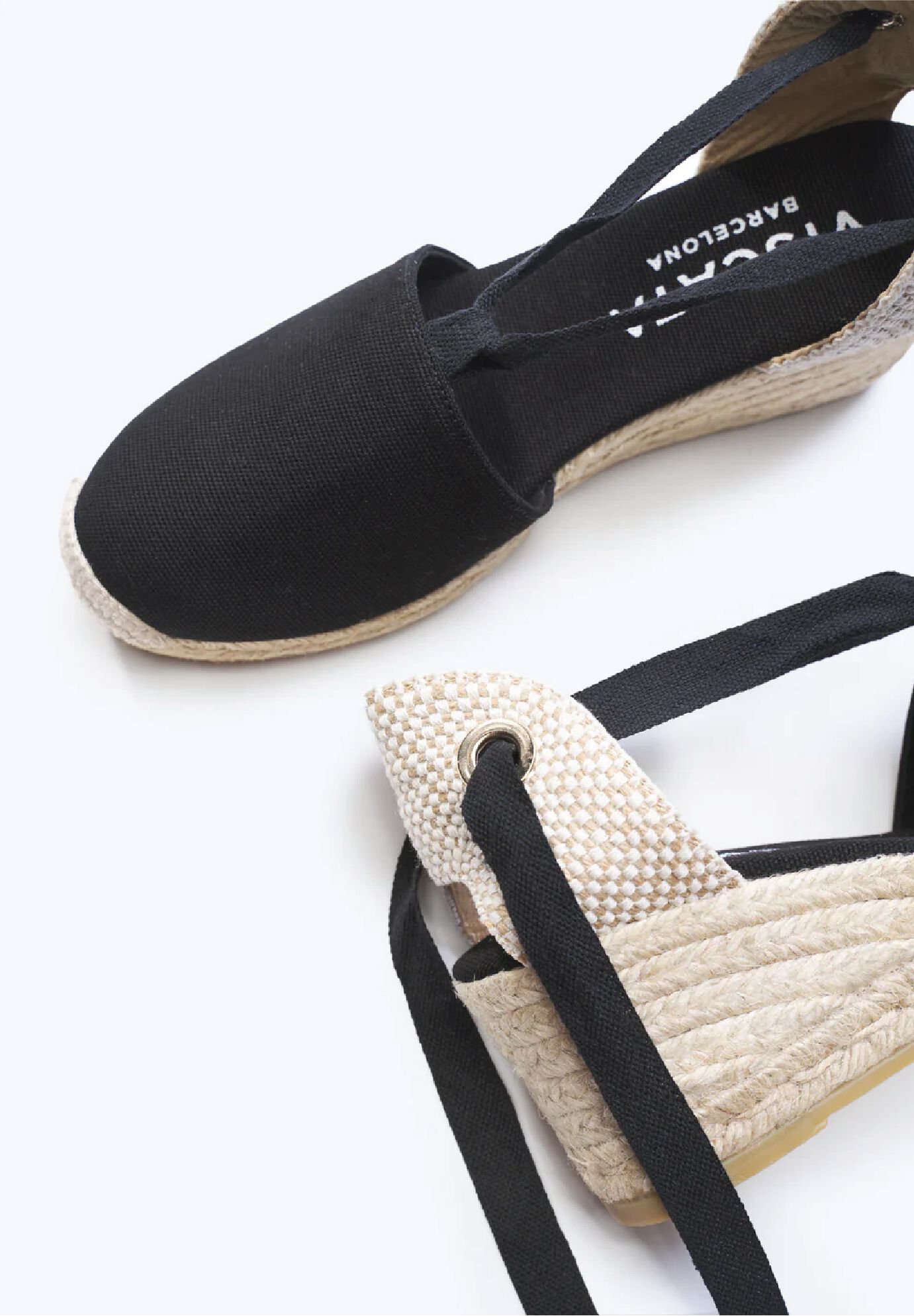 Escala Canvas Espadrille Wedges, Black / Black, alternate image number 2