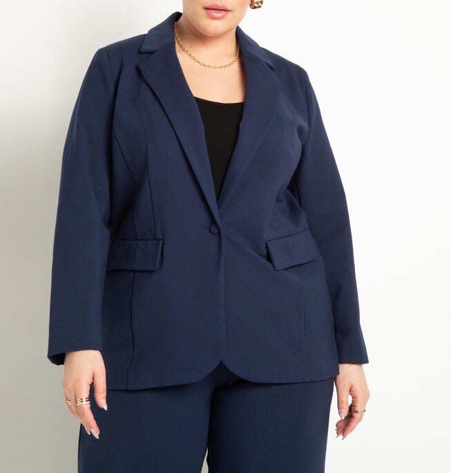 The Ultimate Stretch Suit Long Line One Button Blazer, Maritime Blue / Navy, hi-res image number 0