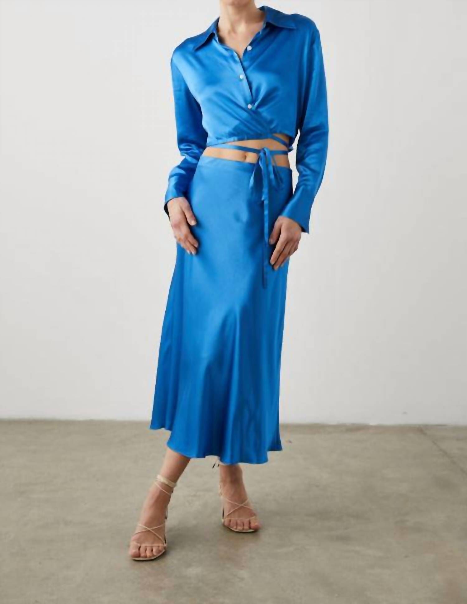 ANYA SKIRT IN COBALT, Cobalt / Light Blue, alternate image number 2