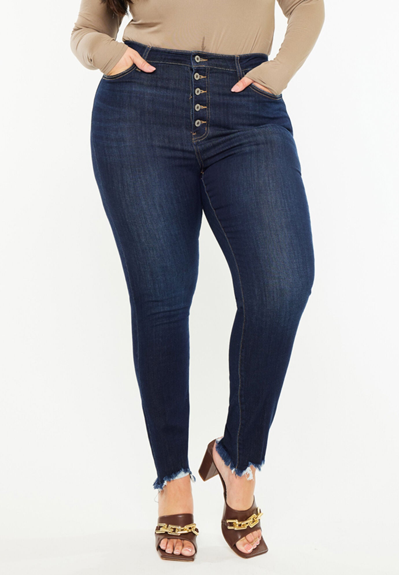 Martha High Rise Super Skinny (Plus Size), Dark Wash / Dark Wash, alternate image number 1